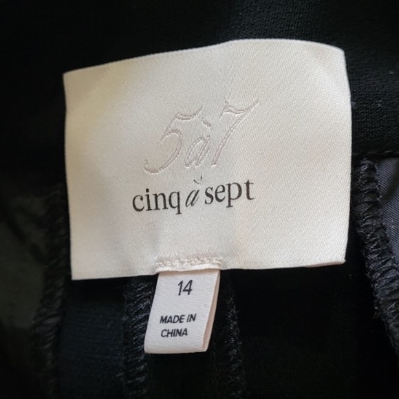 Unworn Cinq A Sept Juliet Wrap Front Straight Leg Trousers in Black - Picture 10 of 11